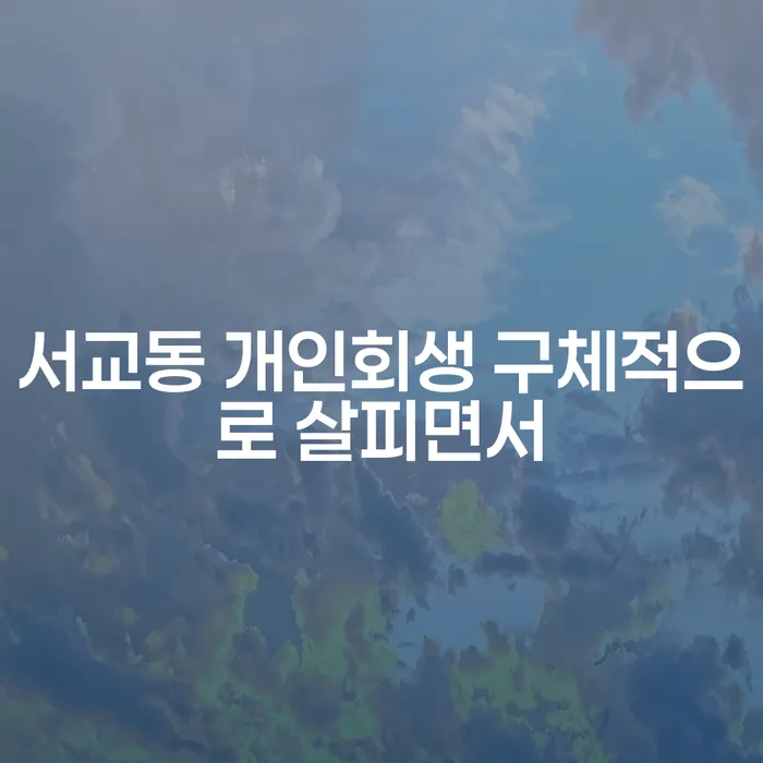 서교동 개인회생 구체적으로 살피면서