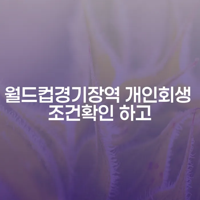 월드컵경기장역 개인회생 조건확인 하고